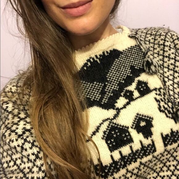 VTG Telemark Folk Art Wool Pullover Sweater Nordic Scandinavian Yoke Knit Jumper - Picture 4 of 12